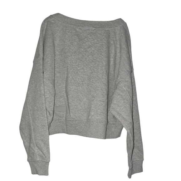 Womens JoyLab Gray Loose Fit Cropped V-Neck Sweatshirt, NWT!!! - Picture 2 of 4
